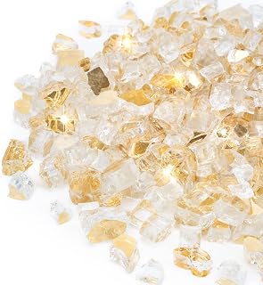 Stanbroil 10-Pound Tempered Fire Glass 1/2 inch, Gold Reflective Glass | Fire Glass for Indoor/Outdoor Fireplace, Fire Pit