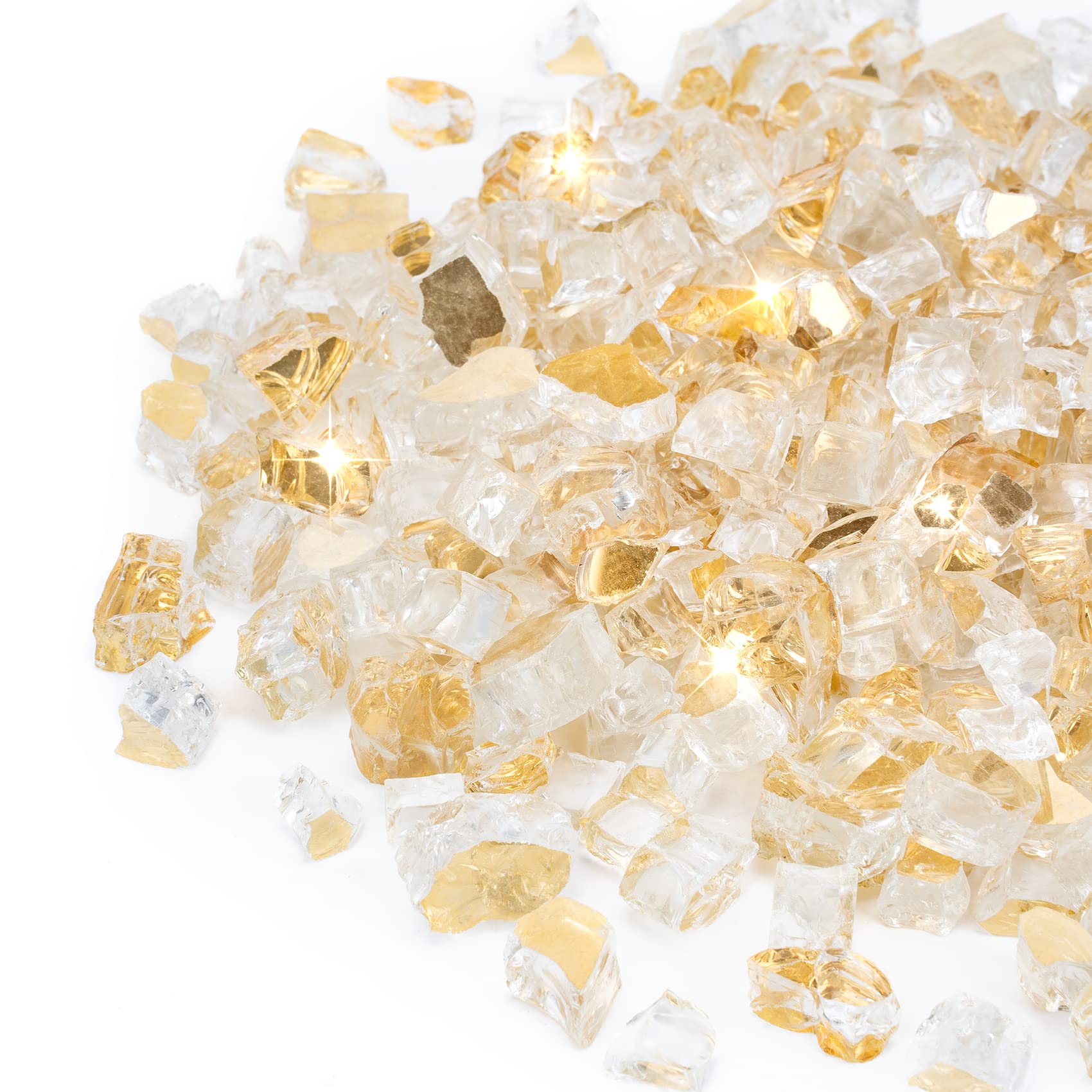 Stanbroil 10-Pound Tempered Fire Glass 1/2 inch, Gold Reflective Glass | Fire Gl