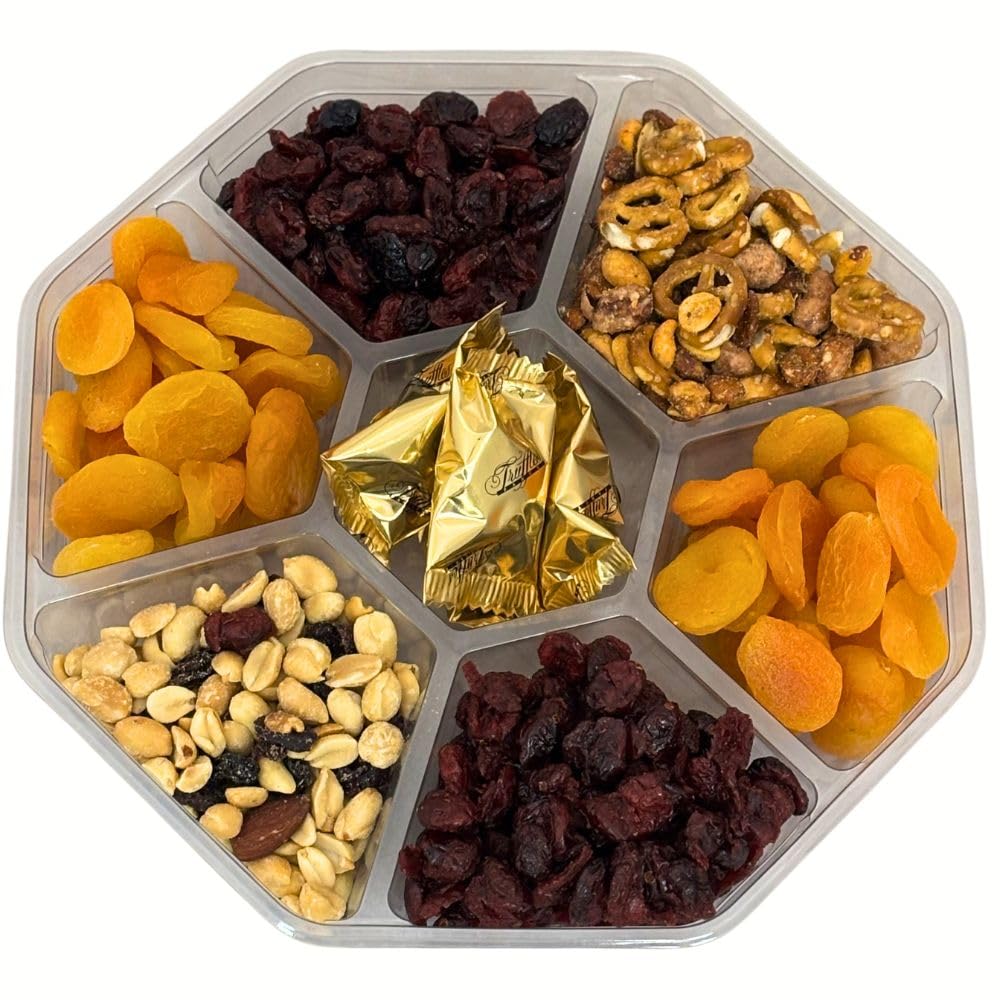 Holiday Gift Basket, Birthday Gifts Basket - Nut Fruit Tray Assortment with Gour