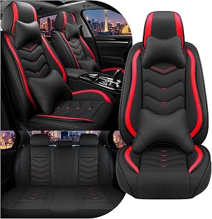 Car Seat Covers for Ford Bronco 2021-2026, Stylish Sport Seat Cover, Premium Nappa Leather Car Seat Cover. Automobile Seat Covers Sets.(Luxury 5 Seats/Black Red)