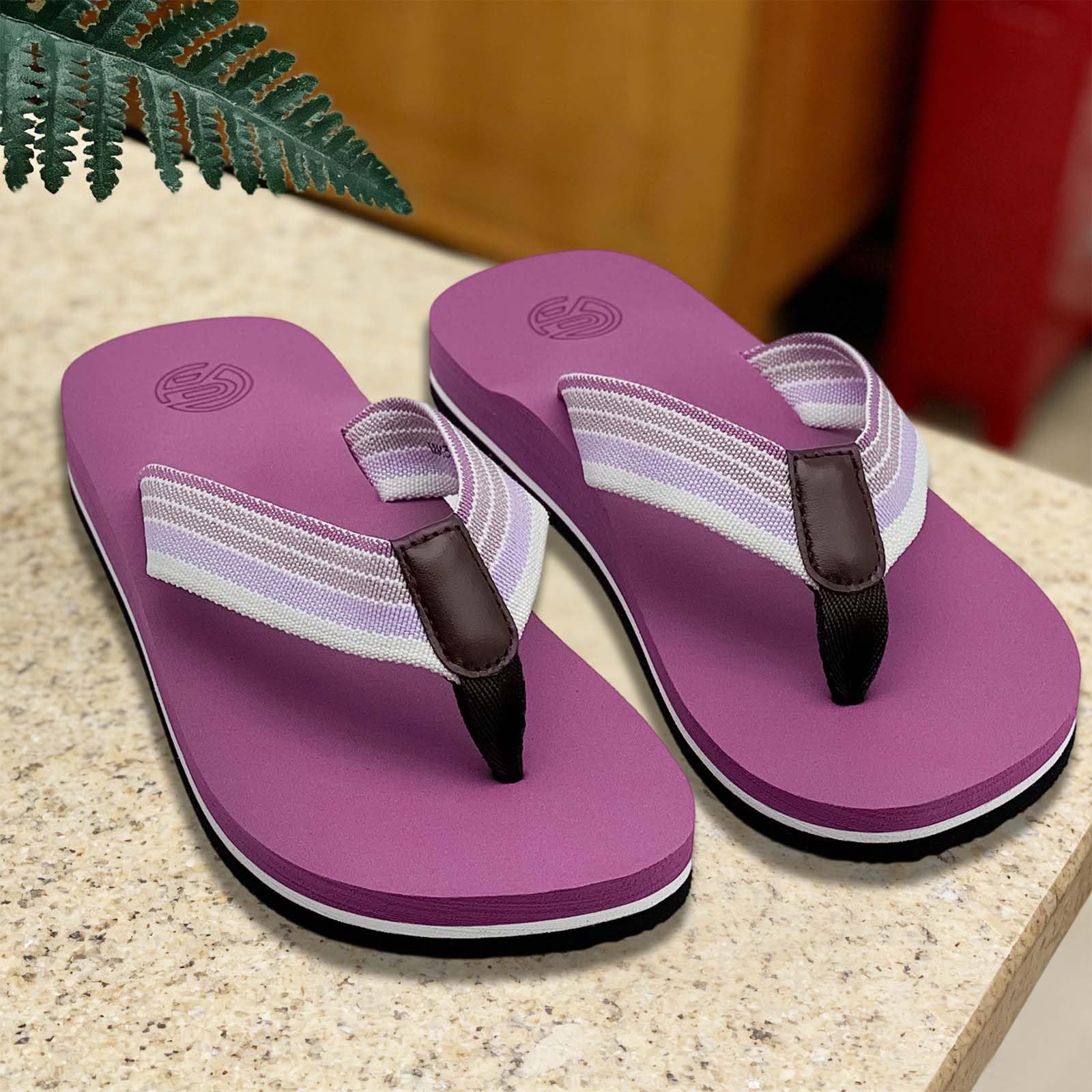 Women Flip Flops with Arch Support Yoga Mat Comfortable Summer Beach Walking Sli