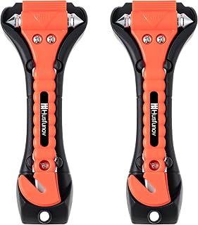 Car Window Breaker Hammer and Seat Belt Cutter 2-in-1，Emergency Escape Tool | Car Accessories, Auto Car Escape Tool，Safety Hammer for Family Rescue and Auto Traffic Accident Emergency Escape, 2 Packs