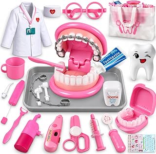 Doctor Kit Kids Toys, Dentist Play Set Pretend Role Play Toy Ages 3+ | With role play toy with medical bag, oversized teeth and dentist accessories, ideal birthday, Halloween and Christmas gifts