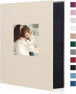 Artmag Fabric Photo Album 4x6 300 Large Capacity for Family Wedding Anniversary Linen Album Holds 300 Horizontal Photos (300 Pockets, Beige)