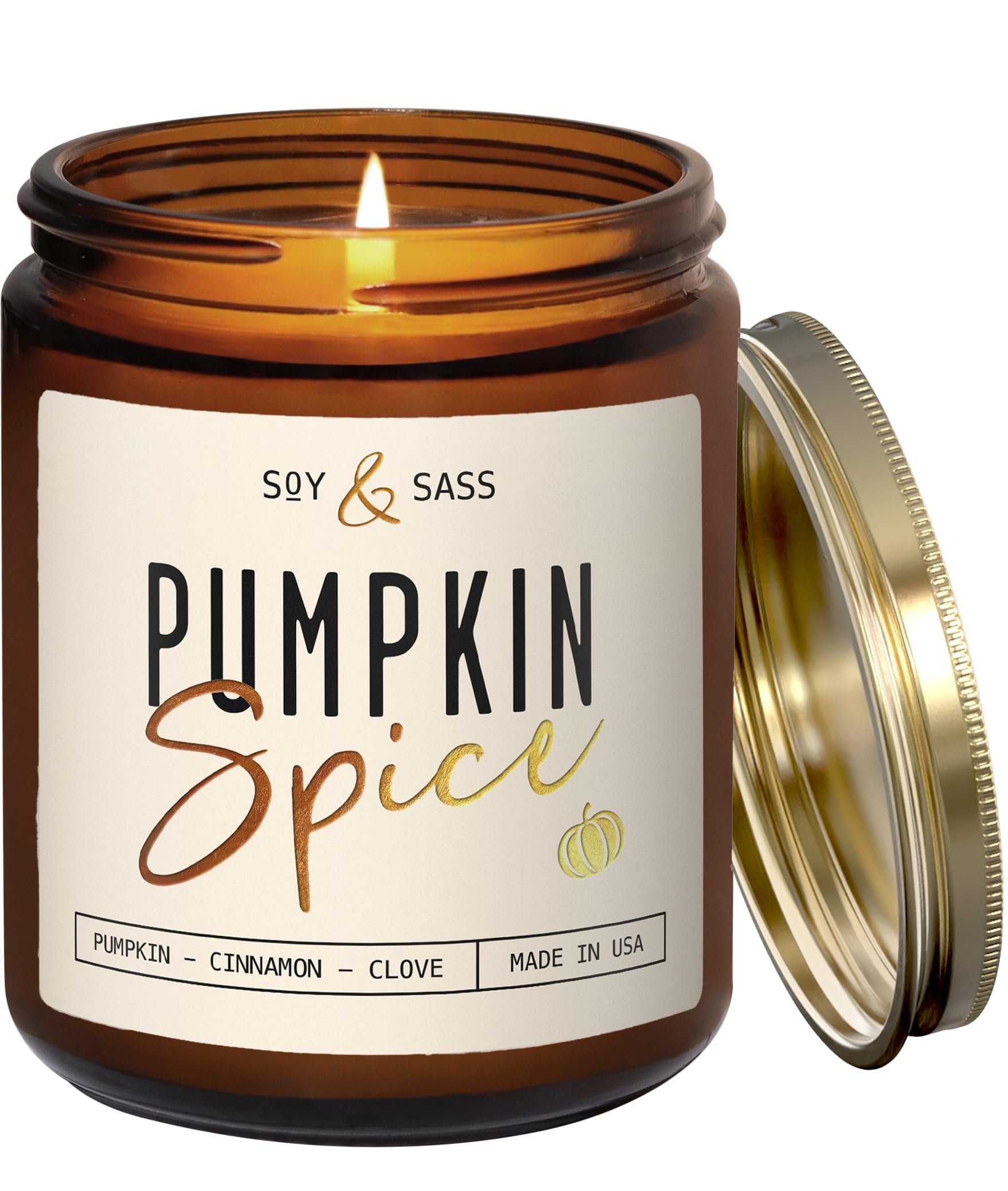 Pumpkin Spice Candle, Fall Candles - 'Pumpkin Spice' Pumpkin Candle I Infused w/