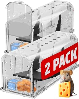 Motel Mouse Humane No Kill Mouse Traps Live Catch & Release | Food/Water Access • Additional Air Holes • No Touch Release • Easy to Use • Reusable