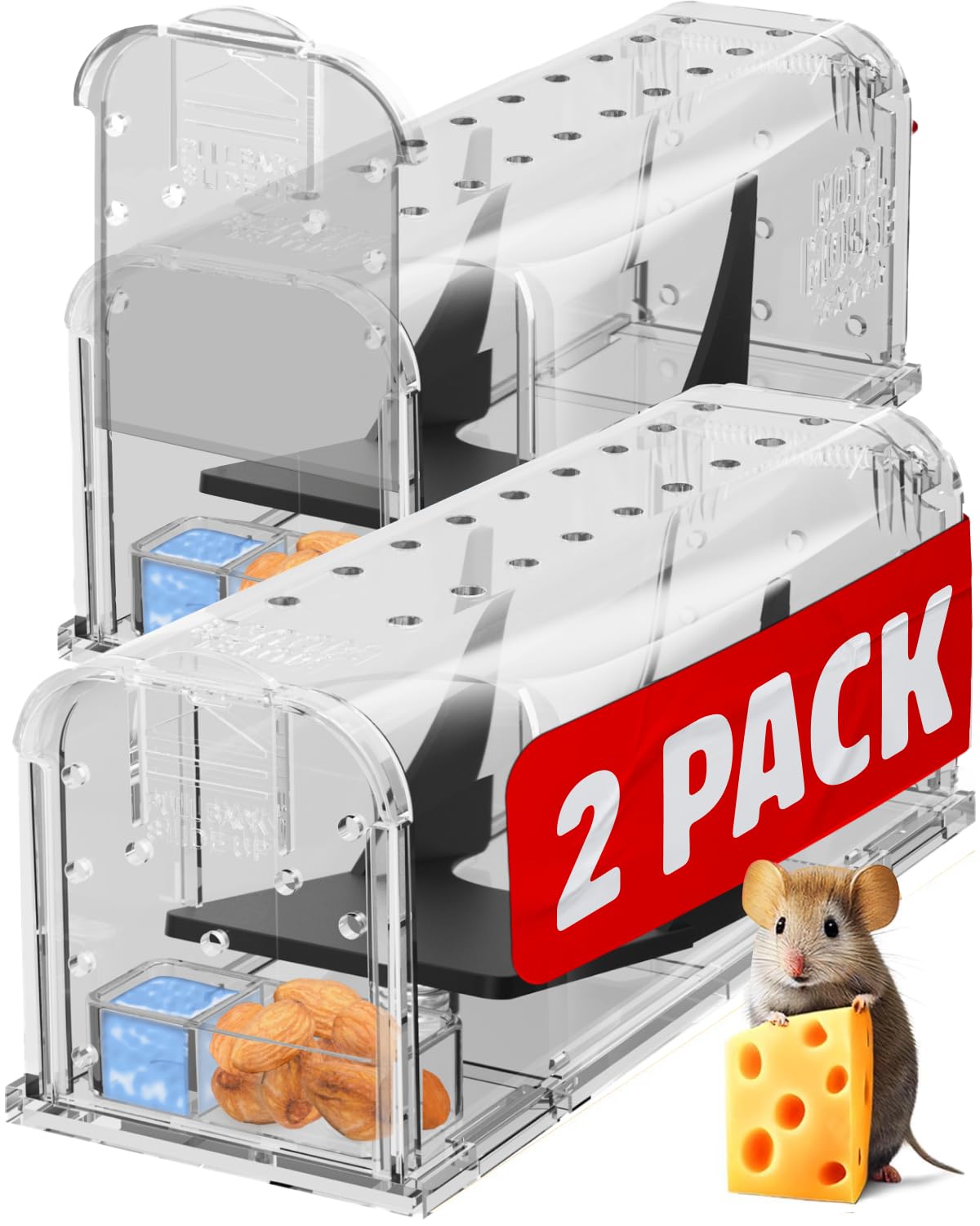 Motel Mouse Humane No Kill Mouse Traps Live Catch & Release | Food/Water Access 