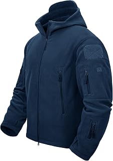 TACVASEN Men's Fleece Jacket Full Zip Work Tactical Military Hoodie