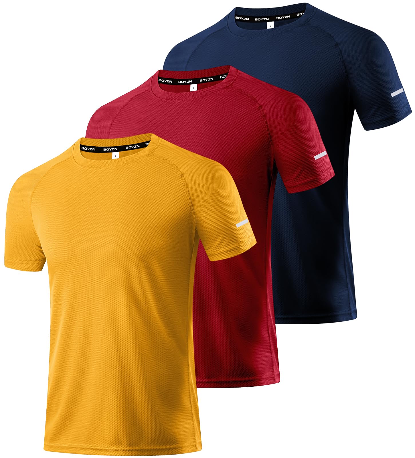 Boyzn 1, 3, 5 or 7 Pack Men's Workout Running Shirts, Dry Fit Moisture Wicking T