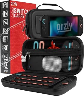 Orzly Carrying Case for Nintendo Switch 2 2025 Console with Screen Padding | Switch 2 Latest 2025/2026 Case Soft Microfiber interior game card microSD storage JoyCon and accessory pockets GIFT BOXED