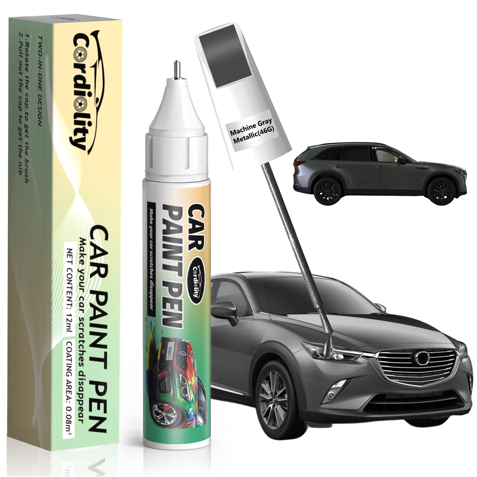 Car Touch Up Paint Machine Gray Metallic(46G) for Mazda | Car Paint Scratch Repa