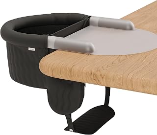 Lalo The Hook-On Chair, Portable Baby High Chair, Silicone Tray &amp; Footrest | Footrest and Silicone Tray, Machine Washable, Includes Travel Bag, Fits Tables 0.8'' to 2.95'' Thick, For Babies up to 37lbs