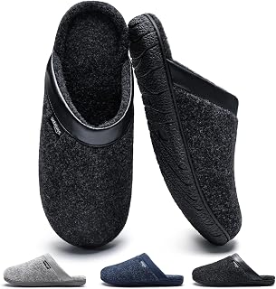 WateLves Hausschuhe Herren Filzpantoffeln Pantoffeln mit Memory Foam Rutschfest Sohle Filzlatschen im Herbst und Winter für Drinnen und Draussen