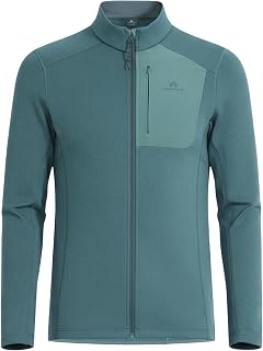 Pioneer Camp Men's Grid Fleece Jacket Full Zip Hiking Trail Mid Layer