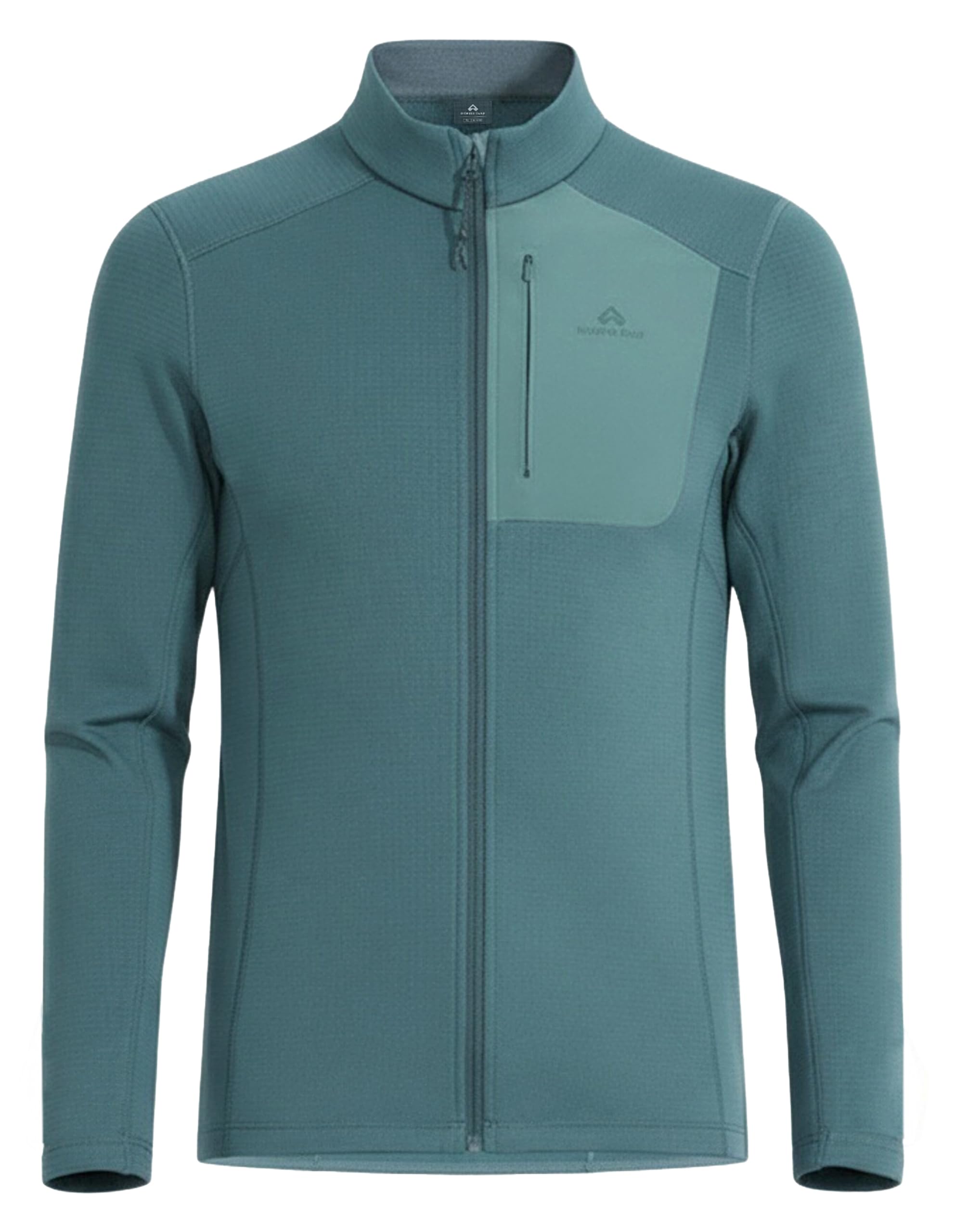 Pioneer Camp Men's Grid Fleece Jacket Full Zip Hiking Trail Mid Layer