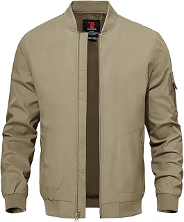 TBMPOY Men's Windproof Bomber Jackets Lightweight Training Jackets Windbreaker Outdoor Golf Fashion Coat