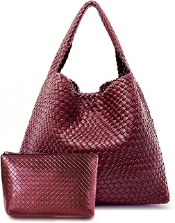 MELOLILA Large Woven Tote Bag for Women Weave Purse Woven Leather Handbag