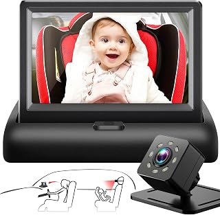 Baby Car Mirror with 4.3'' HD Night Vision Function Display, Safety Car Seat Camera with Wide Crystal Clear View, Easily Observe The Baby’s Move(Not USB)