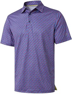 MAELREG Golf Shirts for Men Short Sleeve Print Collared Mens Polo Shirt