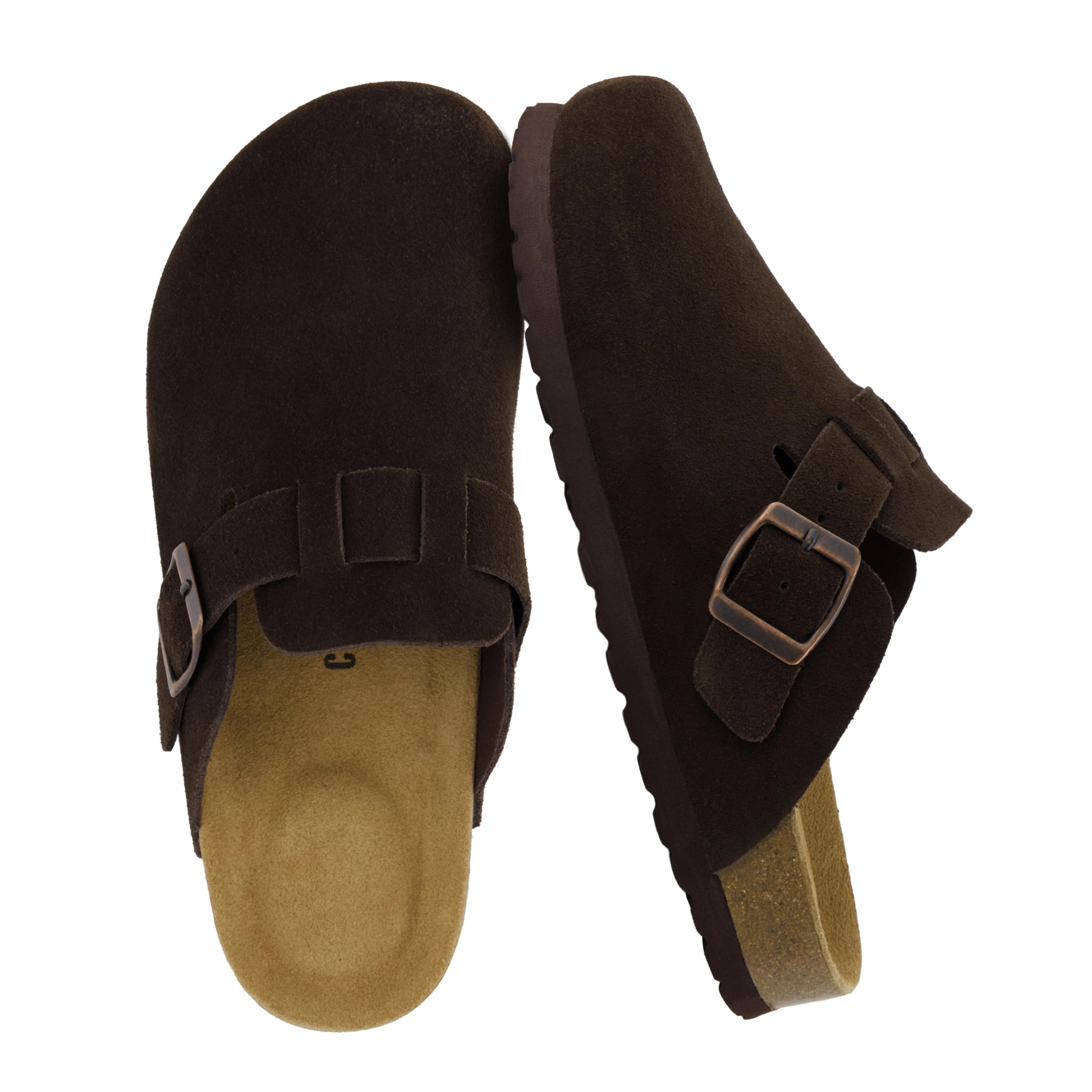 CUSHIONAIRE Hana Classic Women Genuine Suede Leather Slip On Clogs Comfortable W
