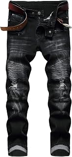 Skinny Slim Fashion Men's Ripped Holes Hip Hop Biker Stretchy Jeans