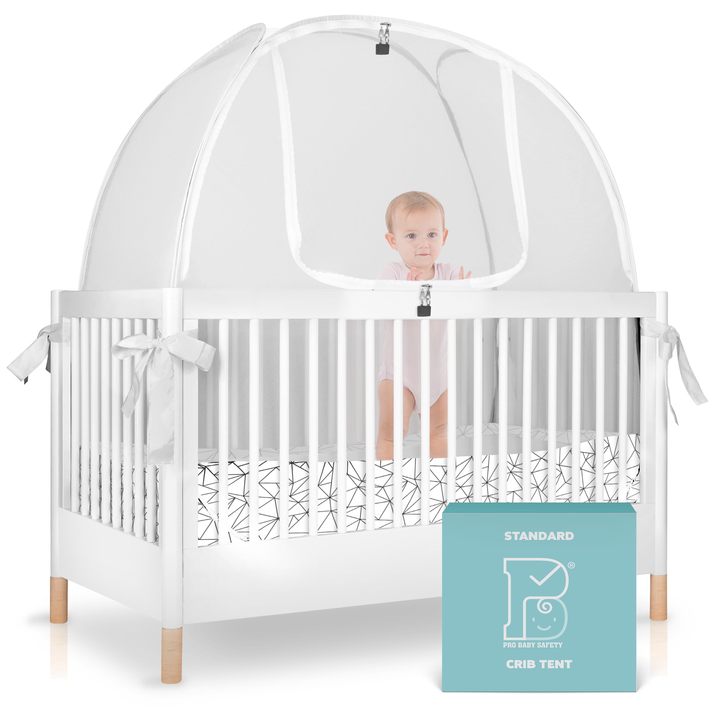 Crib Tent to Keep Baby from Climbing Out – Breathable Pop-Up Crib Net to Keep Ba