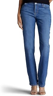 Lee Womens Women's Petite Relaxed Fit All Cotton Straight Leg Jean