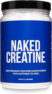 NAKED Pure Micronized Creatine Monohydrate Powder - NSF Certified, Unflavored, 500g, 1.1lb Bulk - Vegan, Non-GMO, Gluten-Free, Soy-Free, No Fillers, Supports Muscle Growth & Strength - 100 Servings