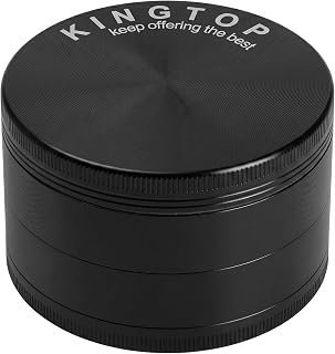 KINGTOP Grinder, Large 3" Zinc Alloy Spice Grinder (Black)
