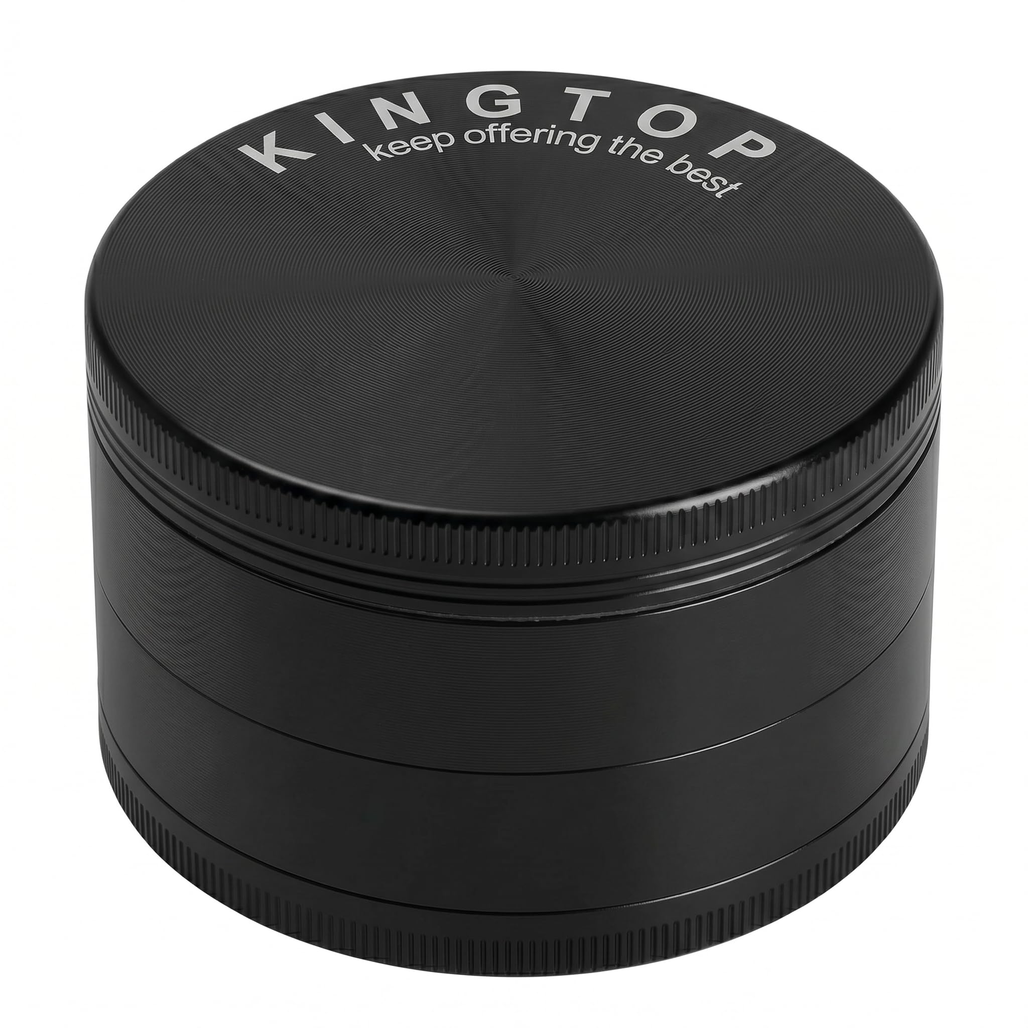 KINGTOP Grinder, Large 3" Zinc Alloy Spice Grinder (Black)