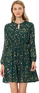 Allegra K Women's Metallic Star Print V-Neck Choker Party Dress