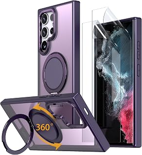 for Samsung Galaxy S22Ultra/S23 Ultra Case 360 Magnetic Stand Purple