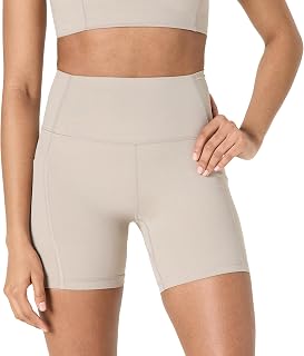 Amazon Essentials FormFlex Ultra Soft Active Cycling Shorts with Pockets, High Waist