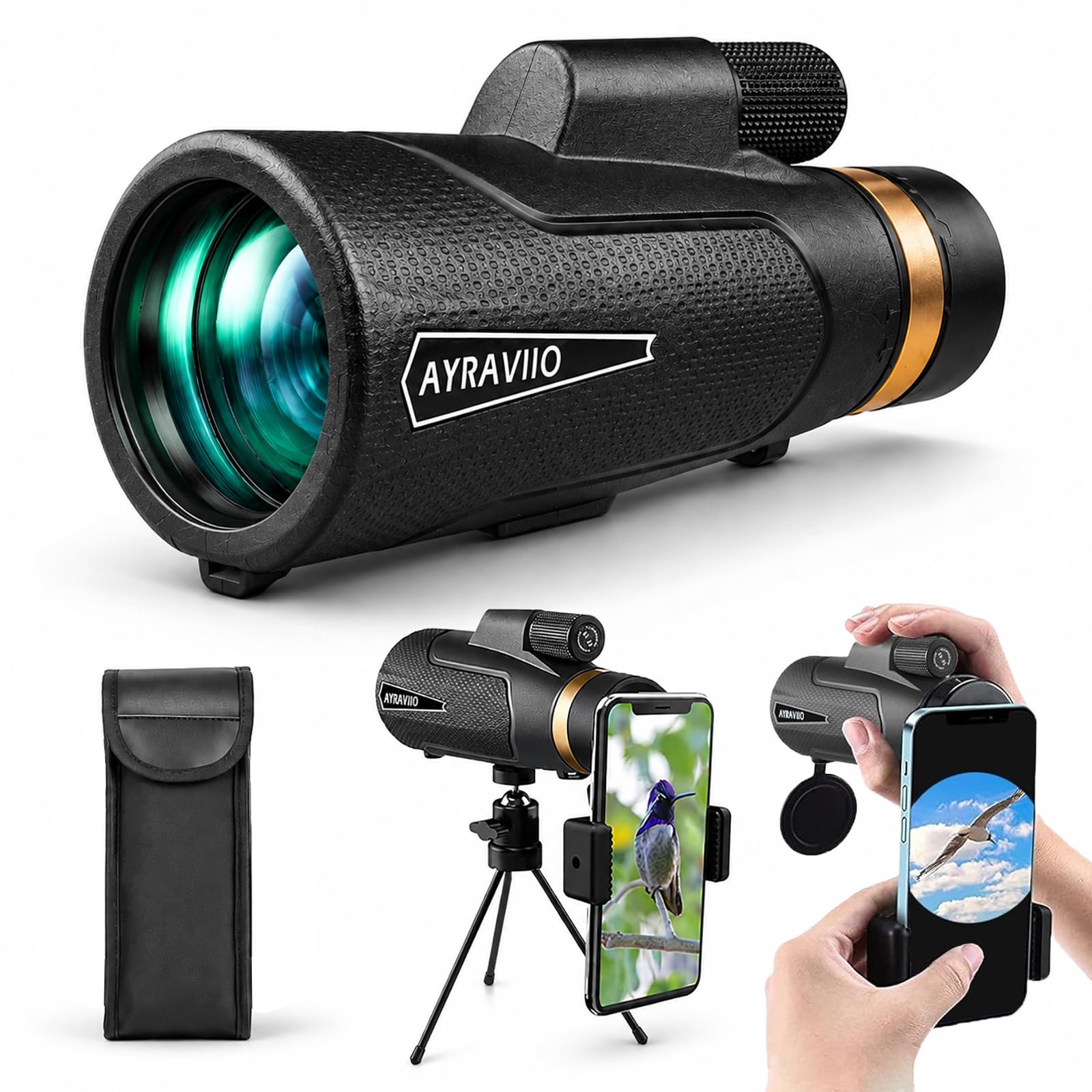Gifts for Men Dad Husband Him Teen, 12x60 Monocular for Outdoors Adventure | Chr
