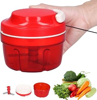 QSJ220 Manual Vegetable Cutter, Manual Chopper, Manual Chopper with Drawstring, Home Design for Garlic, Onion, Meat and Vegetables