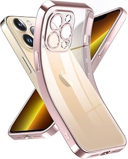 Supdeal Crystal Clear Case for iPhone 13 Pro Max, [Not Yellowing] [Camera Protection] [Military Grade Drop Tested] Transparent Shockproof Protective Soft Silicone Slim Cover, 6.7 inch, Pink