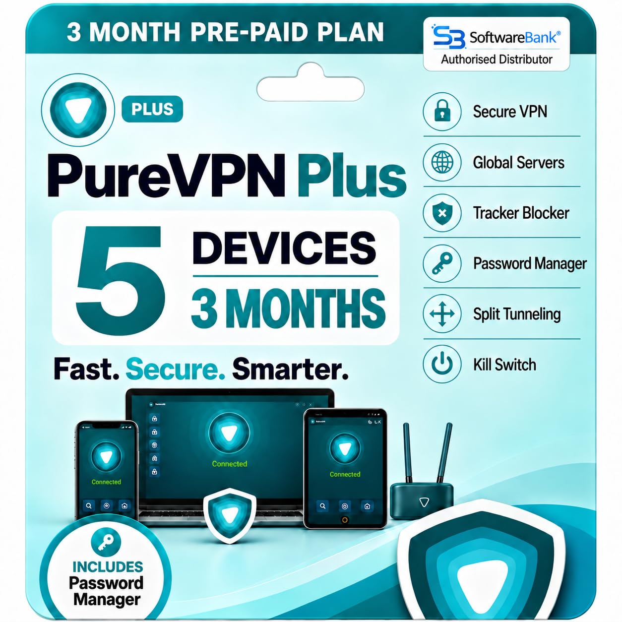 PureVPN Plus VPN | Secure Private Internet Access | Tracker Blocker | Password M