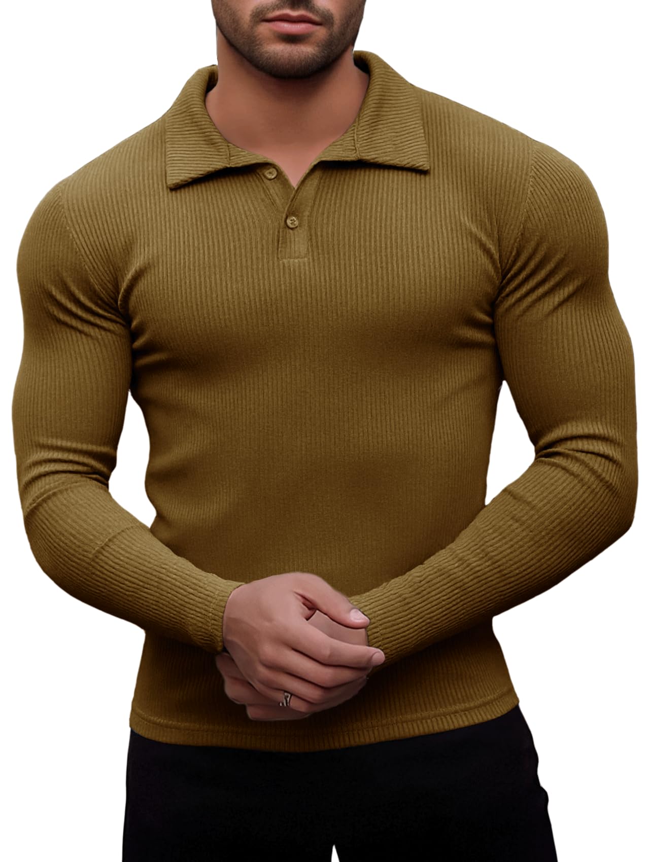 Men's Short-Sleeved Polo Shirt, Slim Fit Muscle T-Shirt, Gym Golf T-Shirts, Casu