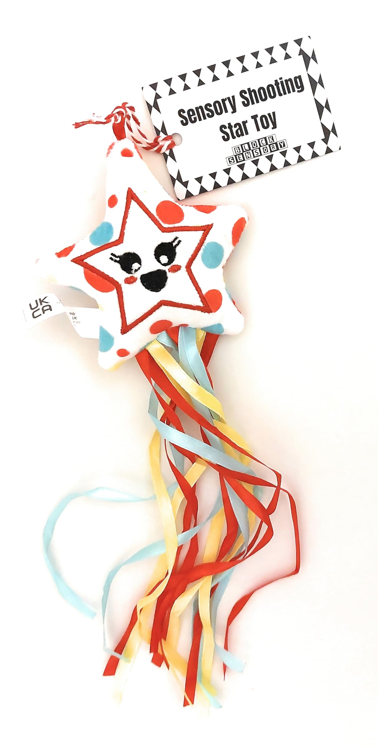Baby Sensory Star Toy with Rattle & Ribbons, Multi-Sensory Montessori Inspired B