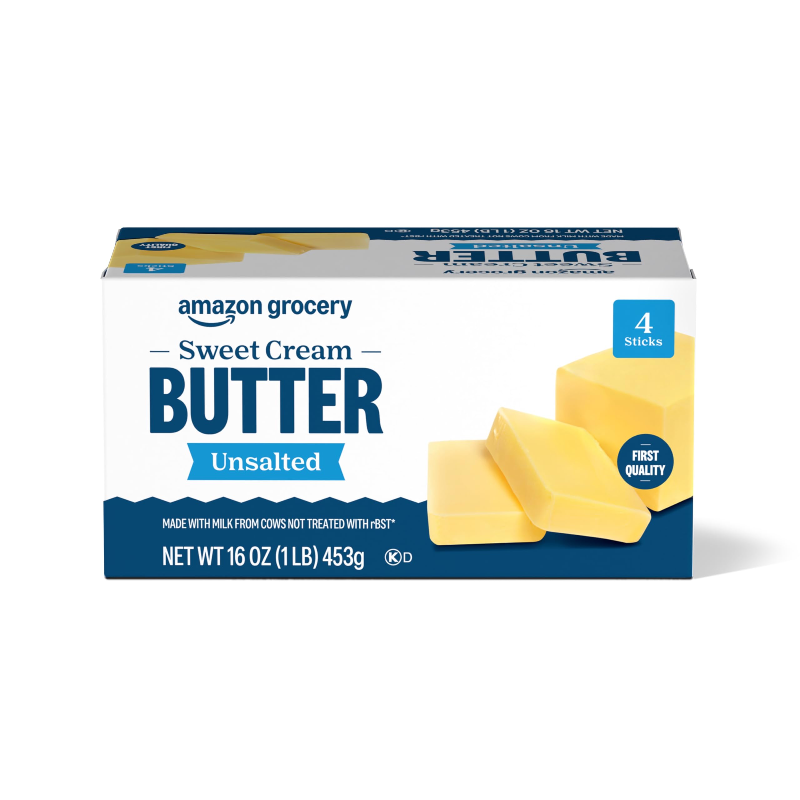 Amazon Grocery, Sweet Cream Butter, Unsalted, 16 Oz