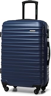 WITTCHEN Sturdy Hand Luggage Trolley case Travel case Navy Blue ABS Hard Shell Trolley 4 Wheels Combination Lock, Navy Blue, Medium Suitcase, Modern