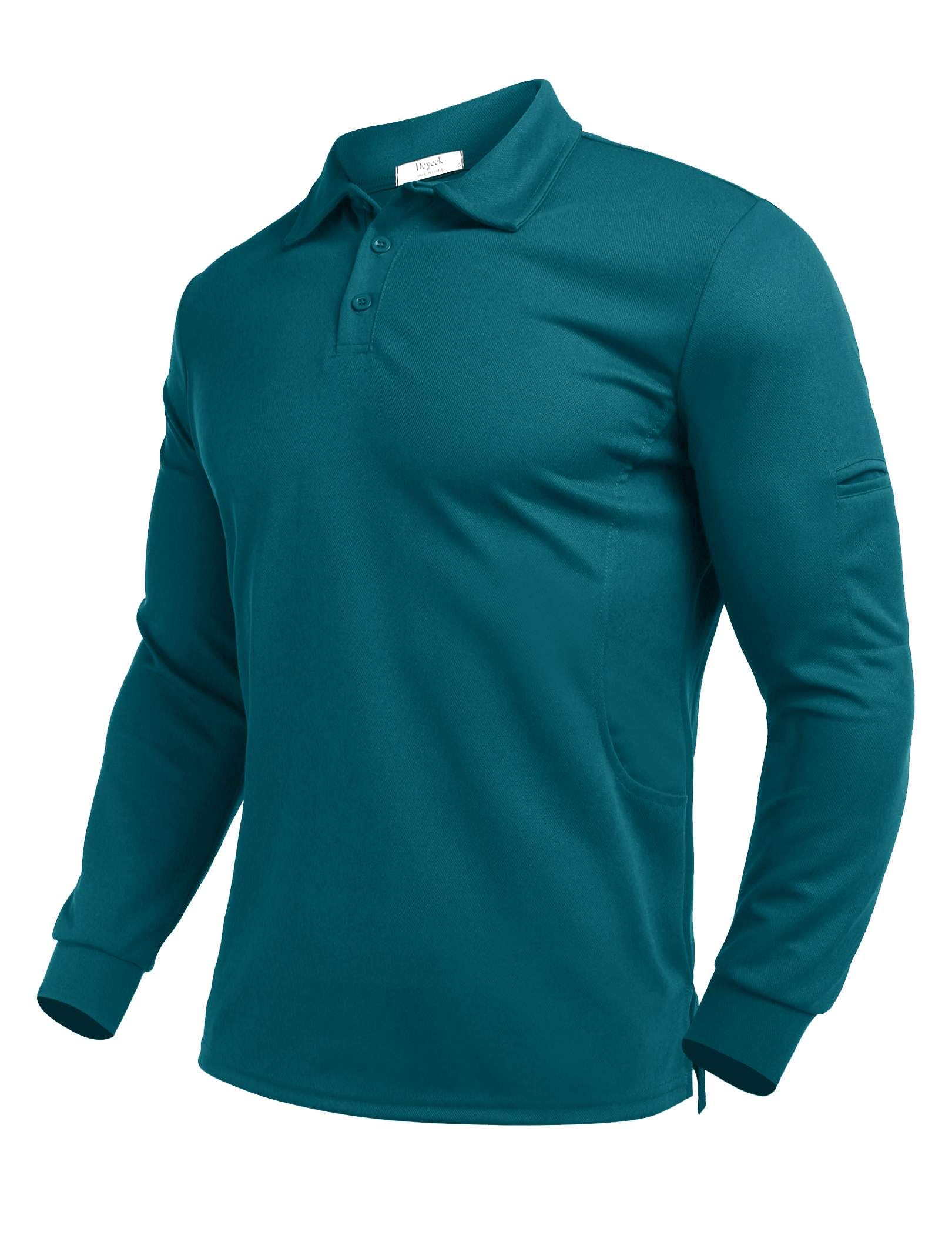 Deyeek Men's Polo Shirts Long Sleeve Golf Polo Shirts for Men Quick Dry UPF 50+ 