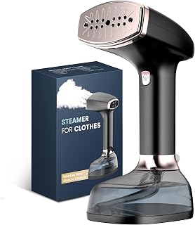 Steamer for Clothes, 4 Modes with LCD Display, 370ml Large Tank 30s Heat-Up | Powerful 1200W for 20 Mins Continuous Steam, Wrinkle Remover for Clothes, for Home & Office Use (Only 120V), Black