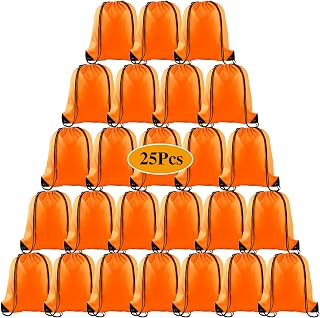 PLULON 25 Pz Arancione Coulisse Zaino Borse Bulk String Zaino Cinch Sack Pull Sport Palestra Zaino Borse per Yoga Viaggiare Sport all'aria aperta
