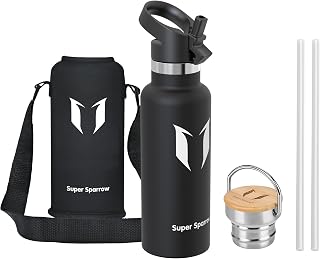 Super Sparrow Insulated Water Bottle – Insulated Bottle – 500 ml – Stainless Steel Bottle with Standard Mouth – Leakproof Sports Bottle – BPA-Free Children's Water Bottle for Sports, Gym, Travel