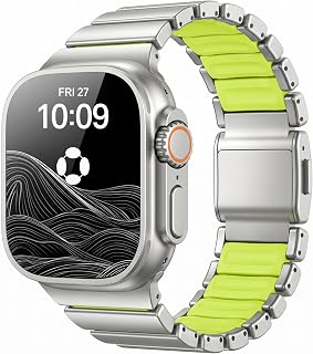 Magnetic Metal Band for Men, Compatible with Apple Watch 38-49mm