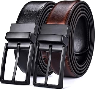 Mens Belt, 1.25" Reversible Belt, Gift for Men, Casual, Golf Trousers, Shirts, One Back for 2 Sides