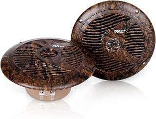 Pyle 6.5 Inch Marine Speakers - IP44 Waterproof and Weather Resistant Outdoor Audio Dual Stereo Sound System with 150 Watt Power, Low Profile Design and Camouflage Hunting Style- 1 Pair
