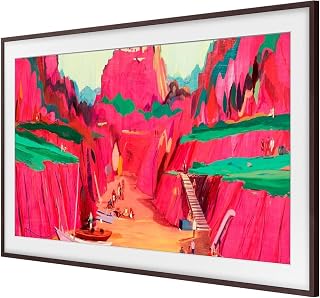 Samsung 65" The Frame Customizable Bezel 2021–2025, Modern Brown Magnetic Frame Trim Kit for 65-Inch QLED Art TV, Easy Snap-On Gallery Style Wall-Mount Living Room Home Decor, with Cloth