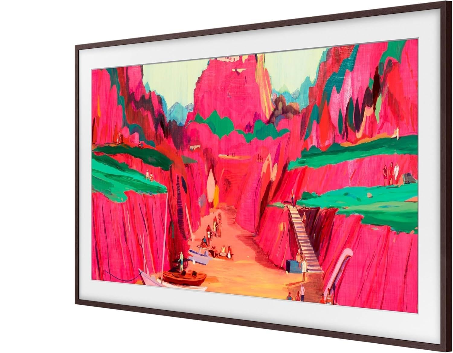 Samsung 65" The Frame Customizable Bezel 2021–2025, Modern Brown Magnetic Frame 